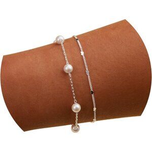 Silver Dainty Stack Cuban Beaded Heart, Bracelets Jewelry Gifts for Women